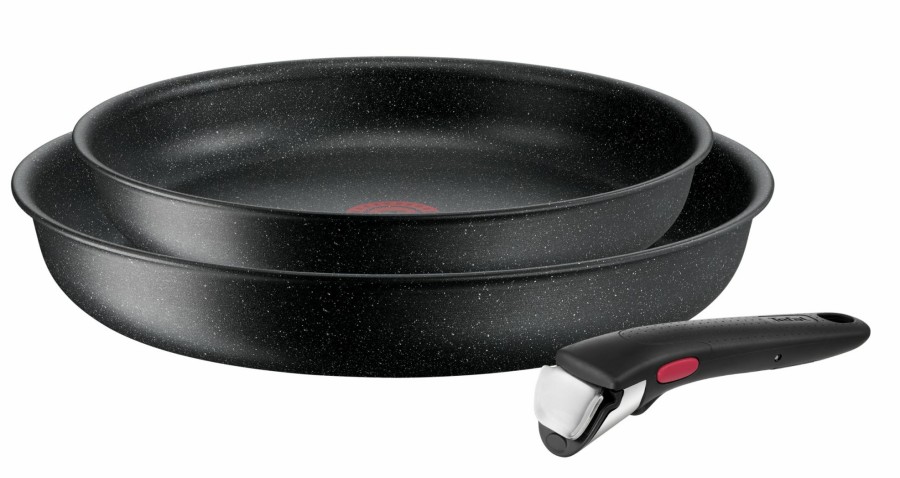 Tefal Ingenio Black Stone 3-Teiliges Pfannen-Set L39990 | Sets Mit Abnehmbaren Griffen