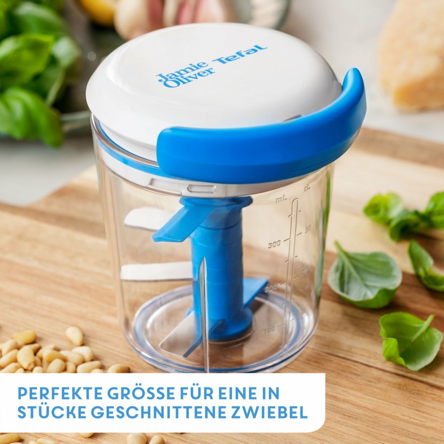 Tefal Jamie Oliver By Tefal Chop & Shaker 450 Ml Weis/Blau K1644344 | Manuelle Zerkleinerer